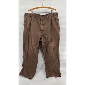 Vintage Carhartt Brown Duck Carpenter Work Pants Distressed Thrashed Mens 44x32